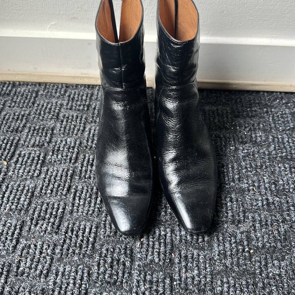 Madewell Black Leather Dimes Ankle Boots 6.5 - Picture 3 of 4